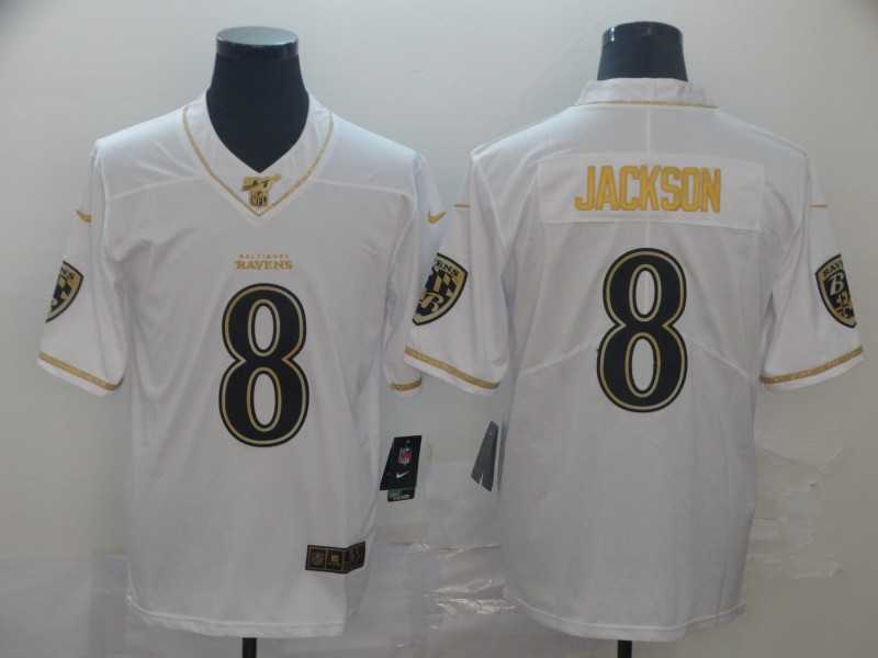 Nike Ravens 8 Lamar Jackson White Gold Vapor Untouchable Limited Jersey,We sell and wholesale Nike Ravens 8 Lamar Jackson White Gold Vapor Untouchable Limited Jersey on line form chian!